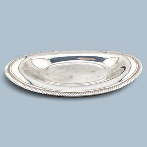 Vintage Wm Rogers 819 Silverplate Oval Bread Tray Rope Edge Serving Dish
